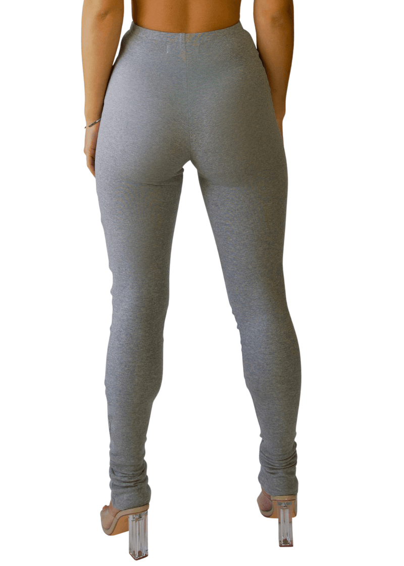 heather gray stacked sweat leggings comfy and luxurious