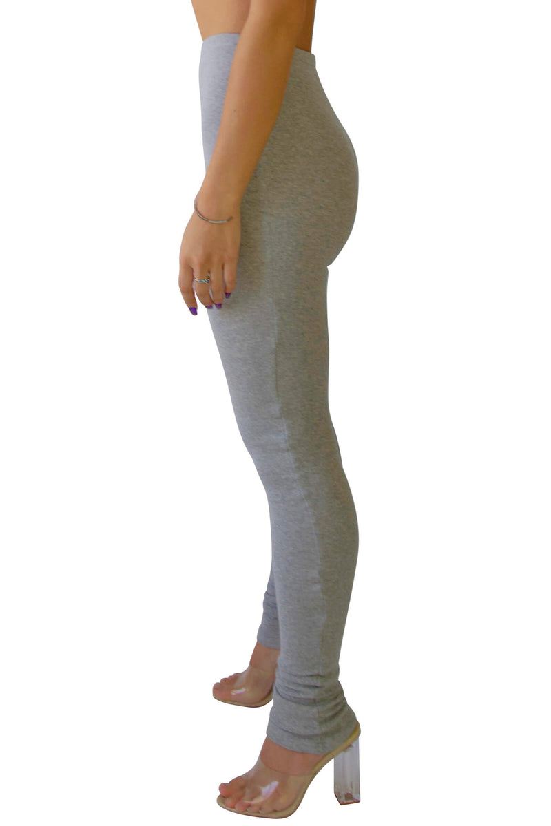 heather gray stacked sweat leggings comfy and luxurious