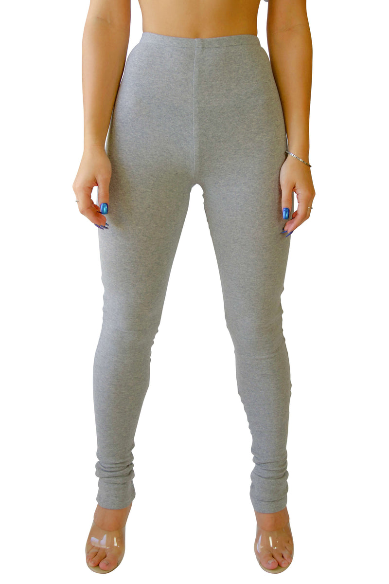 heather gray stacked sweat leggings comfy and luxurious